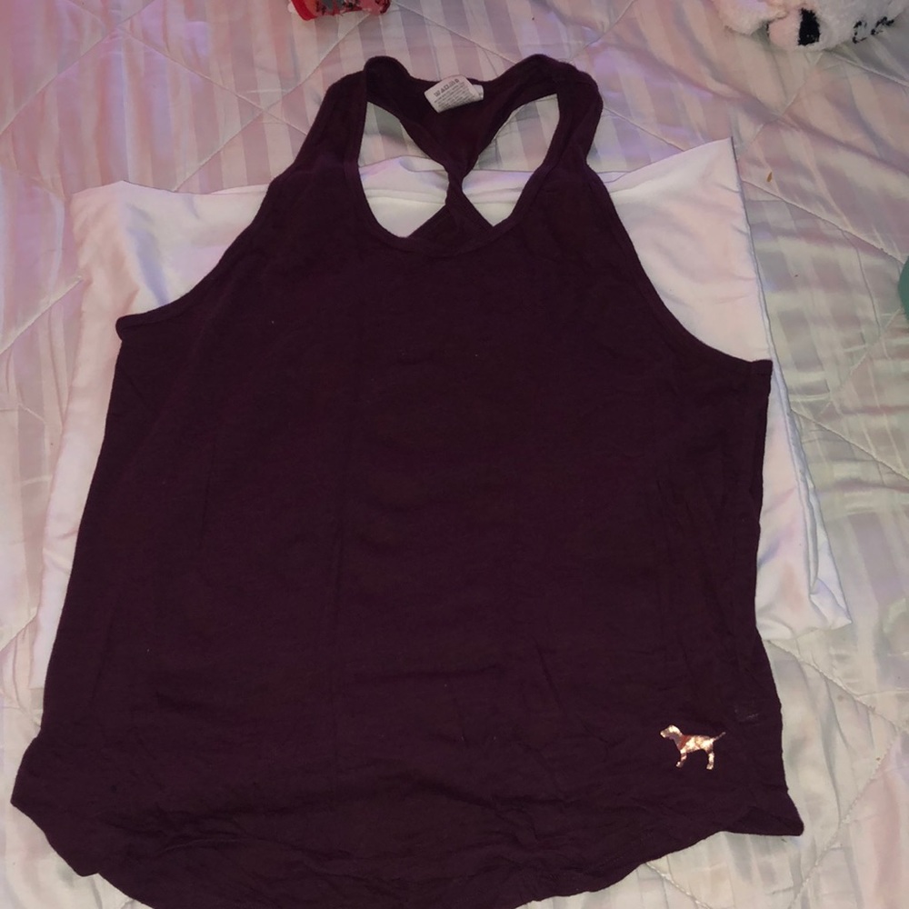 PINK maroon razorback tank top